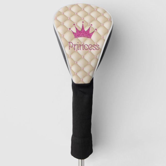 Charming Chic Pearls ,Tiara, Princess,Glittery Golf Head Cover (Front)