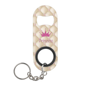 Charming Chic Pearls ,Tiara, Princess,Glittery Keychain Bottle Opener