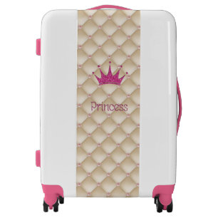 Charming Chic Pearls ,Tiara, Princess,Glittery Luggage