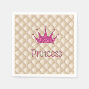 Charming Chic Pearls ,Tiara, Princess,Glittery Paper Napkins