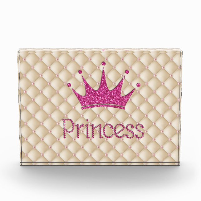 Charming Chic Pearls ,Tiara, Princess,Glittery Photo Block (Front)