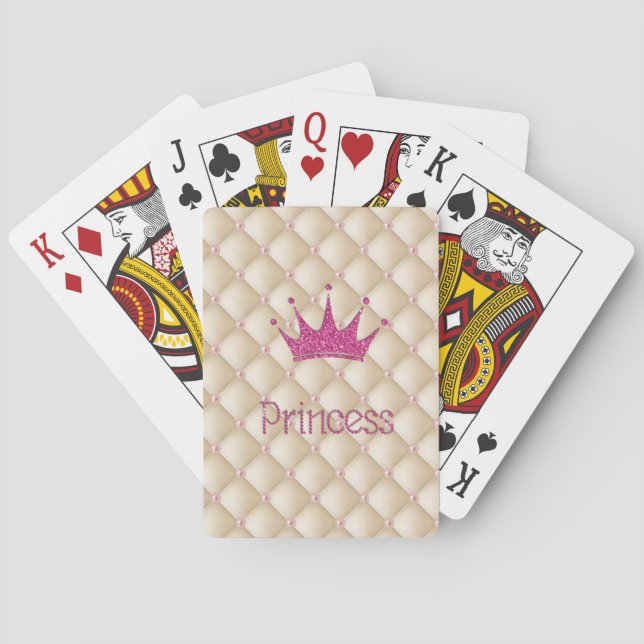 Charming Chic Pearls ,Tiara, Princess,Glittery Poker Cards (Back)