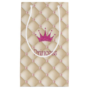 Charming Chic Pearls ,Tiara, Princess,Glittery Small Gift Bag