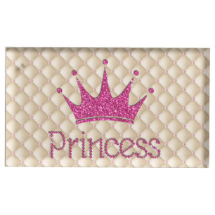 Charming Chic Pearls ,Tiara, Princess,Glittery Table Card Holder