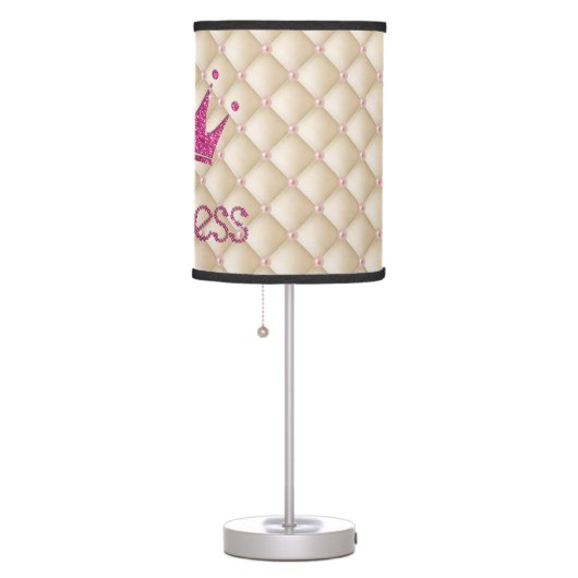Charming Chic Pearls ,Tiara, Princess,Glittery Table Lamp (Right)
