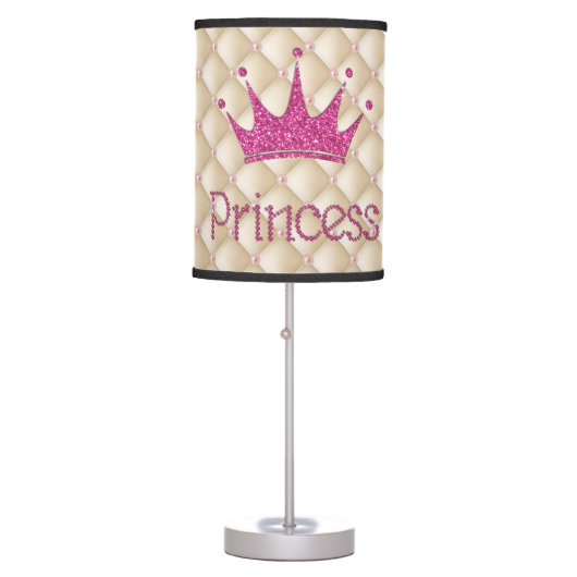 Charming Chic Pearls ,Tiara, Princess,Glittery Table Lamp (Front)