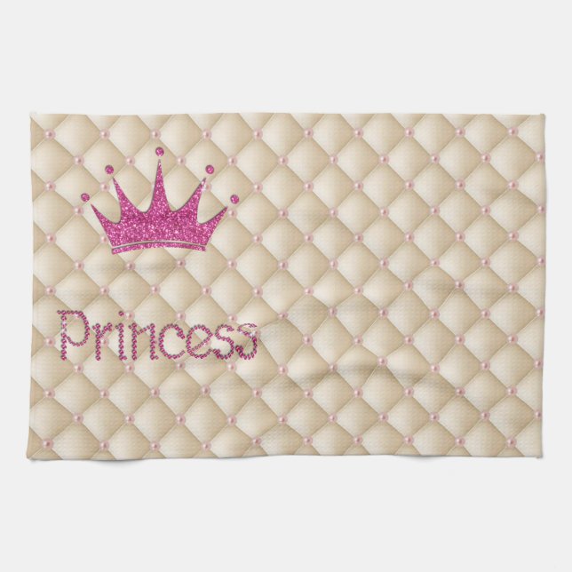 Charming Chic Pearls ,Tiara, Princess,Glittery Towel (Horizontal)