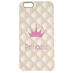 Charming Chic Pearls ,Tiara, Princess,Glittery Clear iPhone 6 Plus Case