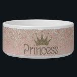 Charming Chic Tiara, Princess, Glitter Bokeh Bowl<br><div class="desc">This image features tiara and princess on   gliterry bokeh background.A trandy , fun,  funky, stylish and elegant girl gift for women  and teenage girls.</div>
