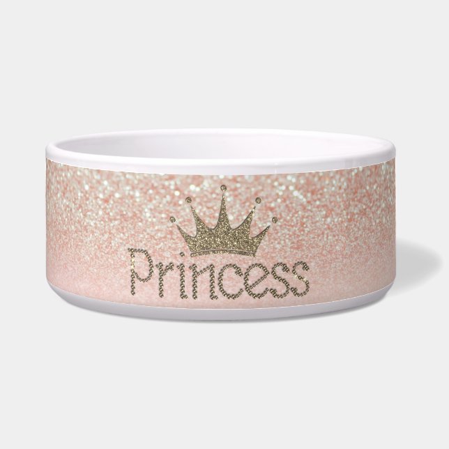 Charming Chic Tiara, Princess, Glitter Bokeh Bowl (Front)