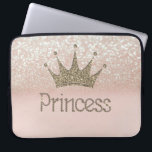 Charming Chic Tiara Princess,Glitter Bokeh Laptop Sleeve<br><div class="desc">This image features tiara and princess on  gliterry bokeh background.A trandy , fun,  funky, stylish and elegant girl gift for women  and teenage girls.</div>