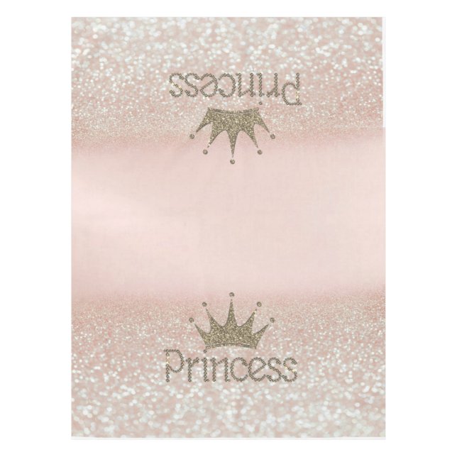 Charming Chic Tiara, Princess,Glitter Bokeh Tablecloth (Front)