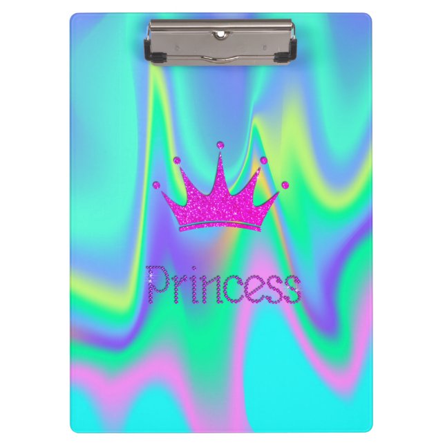Charming Chic Tiara, Princess Holographic Clipboard (Front)