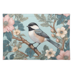 Charming Chickadee Bird Cloth Placemat