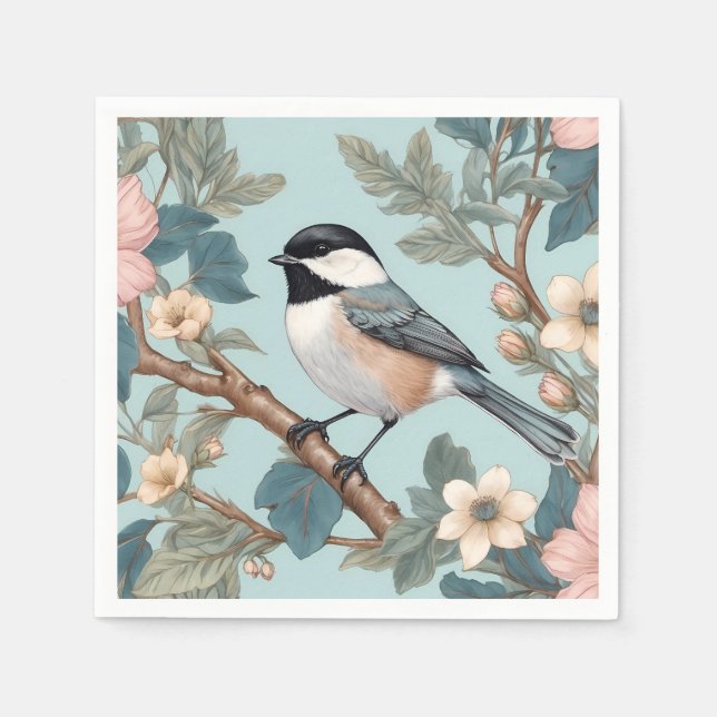 Charming Chickadee Bird Napkins (Front)