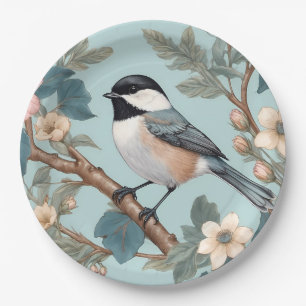 Charming Chickadee Bird Paper Plates