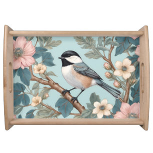 Charming Chickadee Bird Serving Tray