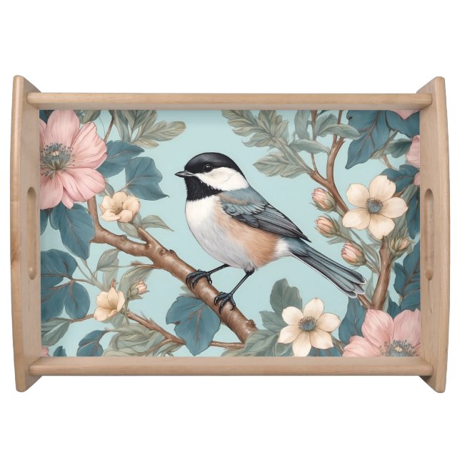 Charming Chickadee Bird Serving Tray (Front)
