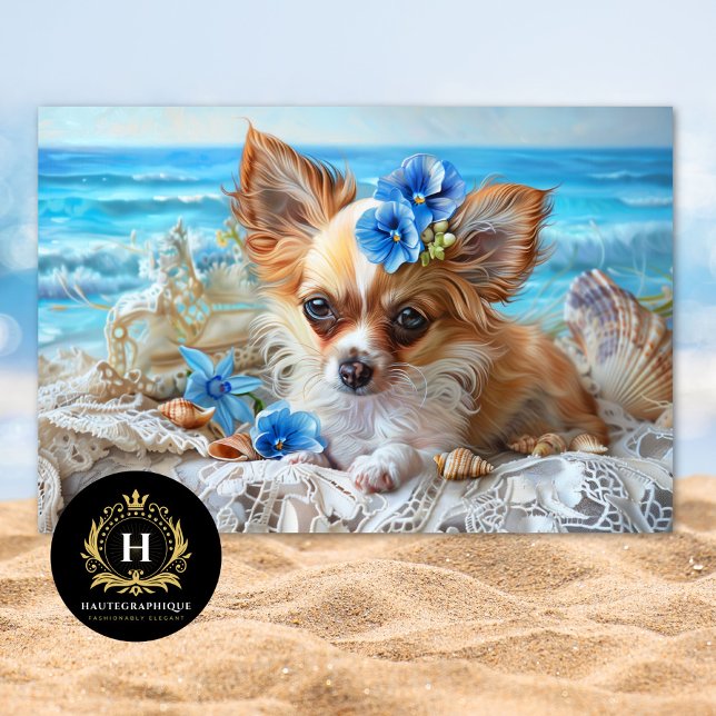 Charming Chihuahua Beach Seashell Decoupage  Tissue Paper (Creator Uploaded)
