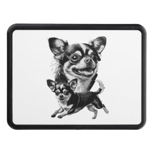 Charming Chihuahua Duo Black and White Pet Hitch Cover