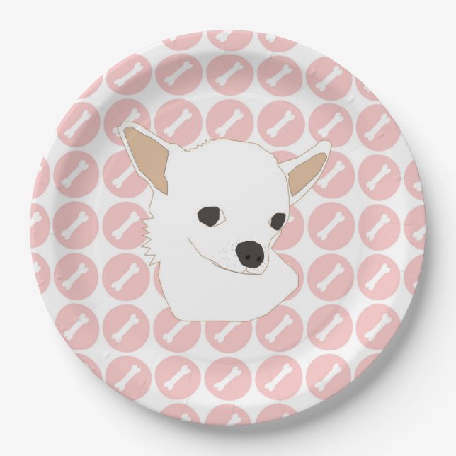 Charming chihuahua pattern paper plates (Front)