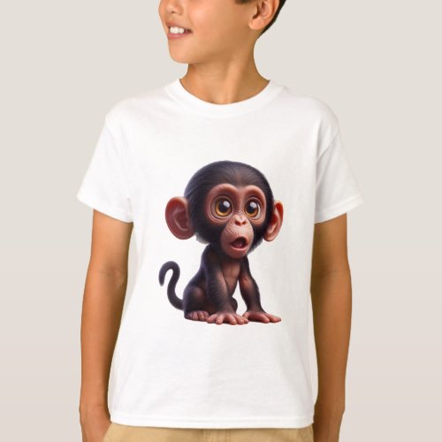 Charming Chimp Whimsy _ Adorable Cartoon Primate T_Shirt
