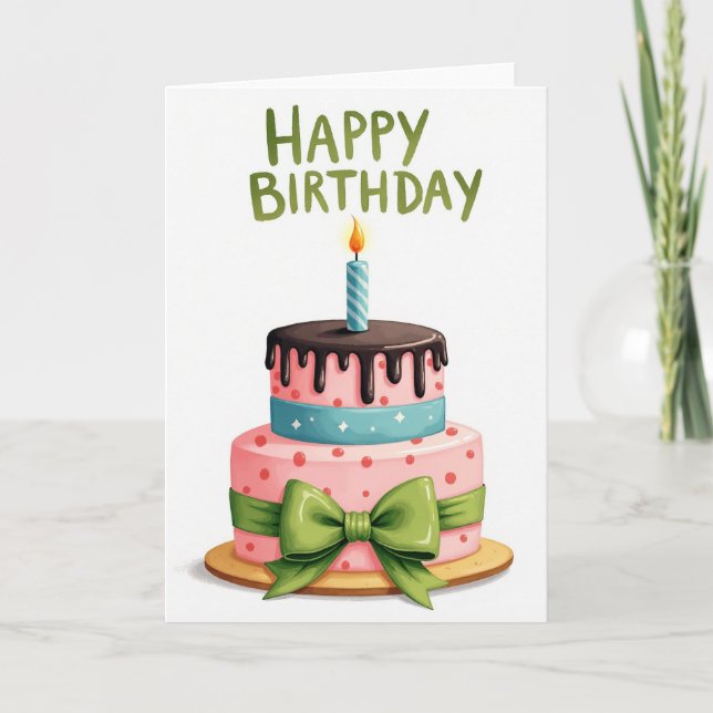 Charming Chocolate Cake Card (Front)