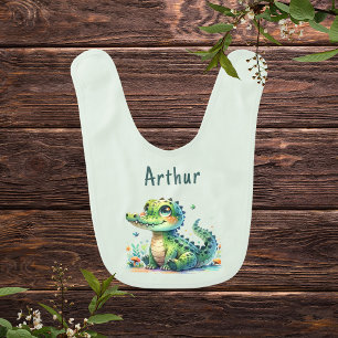 Charming Chomper – Adorable Baby Alligator Baby Bib