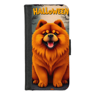 Charming Chow Chow Dog Celebrating Halloween iPhone 8/7 Wallet Case