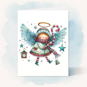 Charming Christmas Angel Merry Christmas Card