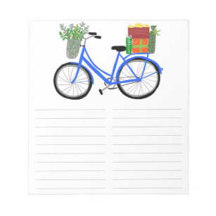 Charming Christmas Bicycle Grocery Shopping List Notepad