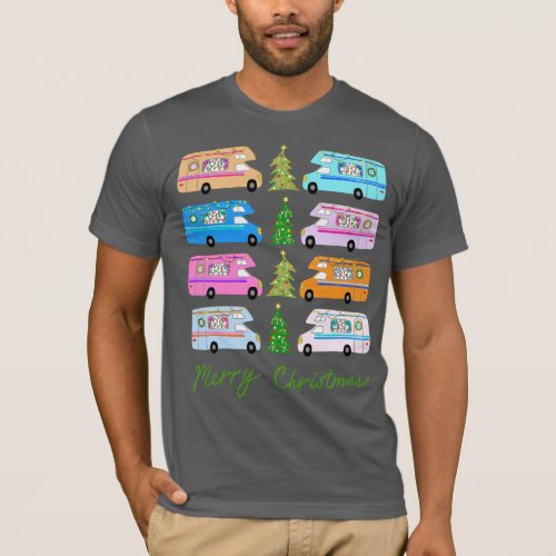 Charming Christmas Camper Retro Motorhomes RV Xmas T_Shirt
