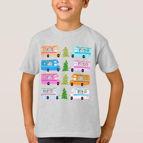 Charming Christmas Camper Retro Motorhomes RV Xmas T_Shirt