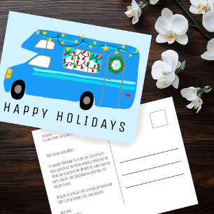 Charming Christmas Camper Vintage RV Xmas CUSTOM Postcard