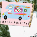 Charming Christmas Camper Vintage RV Xmas Postcard<br><div class="desc">Customizable card,  Add your own text to the back or front of the card.
Check my shop for more designs or let me know if you'd like something custom.</div>