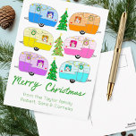 Charming Christmas Camper Vintage Trailer RV Xmas Postcard<br><div class="desc">Hope you like this design. Add your own text to the front or back. Check my shop for more designs and matching items from wrapping paper to kitchen towels!</div>