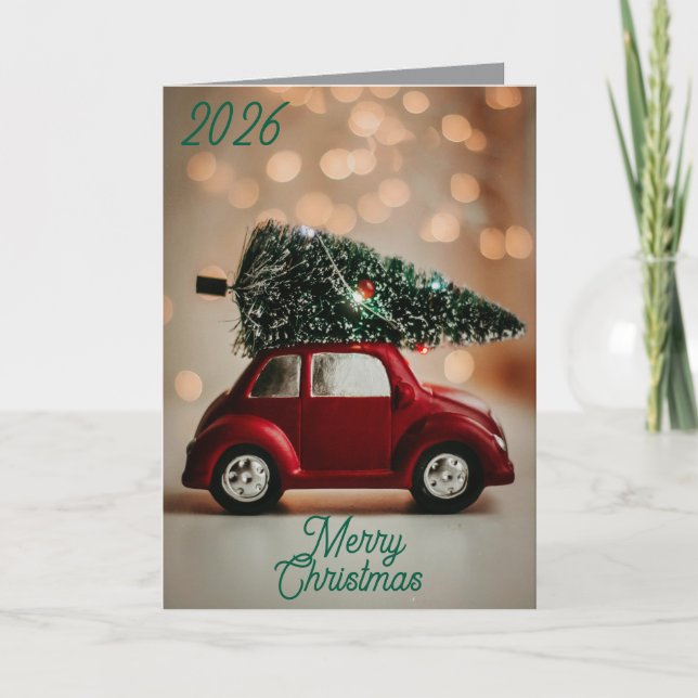 Charming Christmas Card Folded Holiday Design (Front)