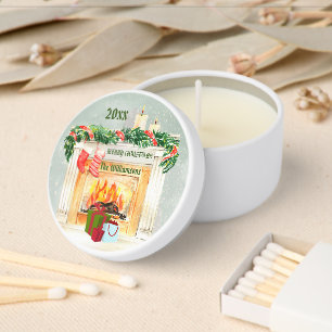 Charming Christmas Fireplace Scene Gifts  Mini Candle Favors