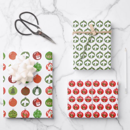 Charming Christmas Ornaments Xmas Holiday Variety Wrapping Paper Sheets