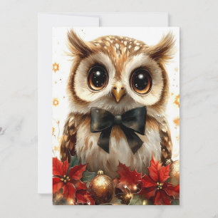Charming Christmas Owl Holiday Card