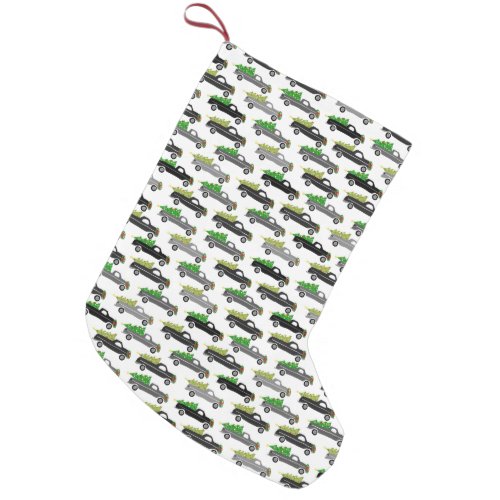 Charming Christmas Pickup Trucks Colorful Xmas Small Christmas Stocking