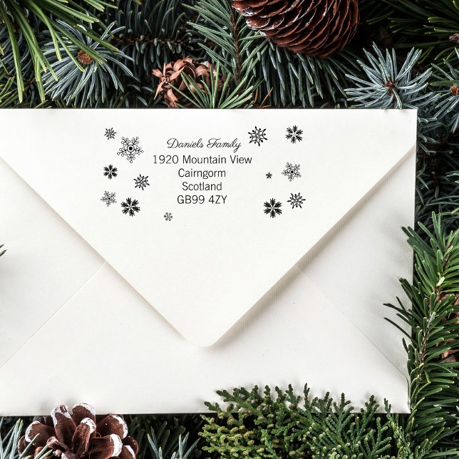 Charming Christmas Snowflake Address Rubber Stamp (Creator Uploaded)