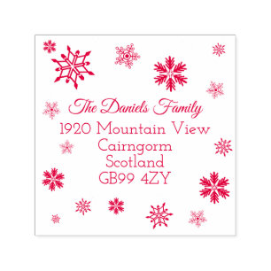 Charming Christmas Snowflake Address Self-inking Stamp