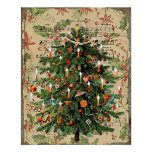 Charming Christmas Tree Illustration Poster