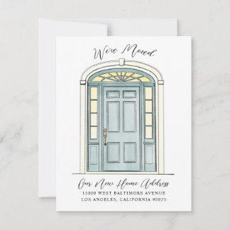 Charming Colonial Door Illustration Moving Announcement