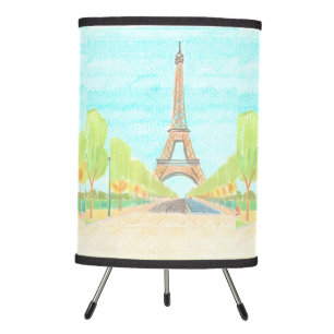 Charming color pencil Eiffel Tower & Boulevard  Tripod Lamp