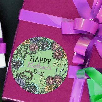 Charming Colorful Doodle Flowers Mother's Day