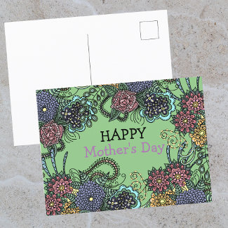 Charming Colorful Doodle Flowers Mother's Day