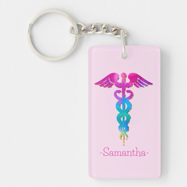 Charming & Colorful Medical Logo Design Keychain (Front)