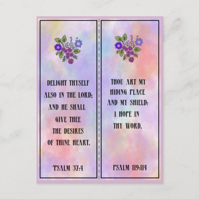 Charming Colorful Scripture Bookmark Postcard (Front)